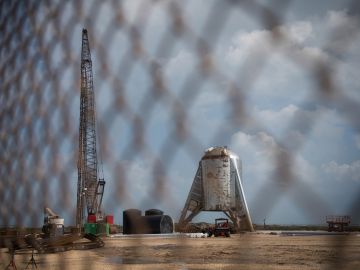 Un prototipo del cohete Starhopper de SpaceX, en Boca Chica, cerca de Brownsville, Texas, el 28 de septiembre de 2019.
