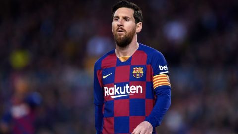 Lionel Messi en un partido con el Barcelona.