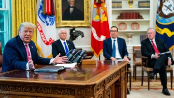 El presidente Trump lideró la reunión sobre el nuevo paquete de estímulos.