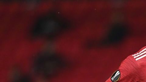 Paul Pogba en un partido del Manchester United.