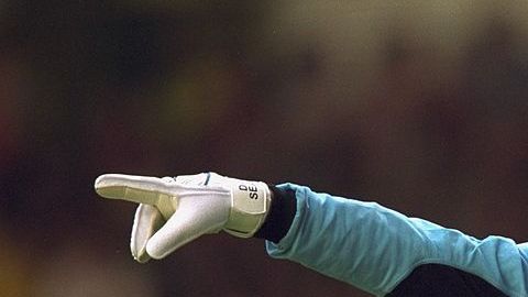 David Seaman en un partido con el Arsenal.