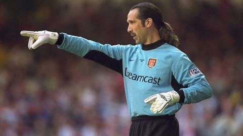 David Seaman en un partido con el Arsenal.