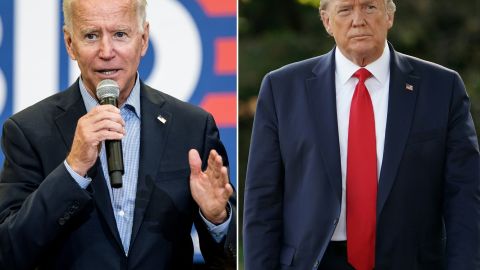 El exvicepresidente Joe Biden y el presidente Donald Trump.