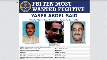 El cartel de fugitivo de Yaser Abdel Said.