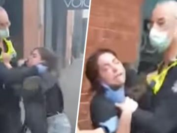 Mujer protagoniza altercado con la policía por no llevar mascarilla.