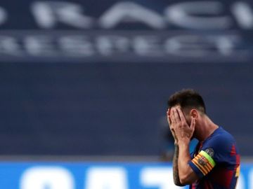 Lionel Messi en el que podría haber sido su último partido con Barcelona.