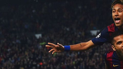 Dani Alves y Neymar en su paso por el FC Barcelona.