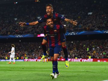 Dani Alves y Neymar en su paso por el FC Barcelona.
