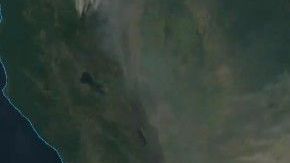 Imagen satelital del incendio Creek.