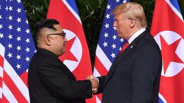 Kim Jong-un y Donald Trump se reunieron en Singapur en junio de 2018.