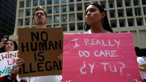 Una protesta en Chicago en favor de los derechos y le legalización de los indocumentados en EEUU.