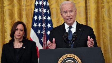 La vicepresidenta Kamala Harris y el presidente Joe Biden.