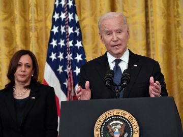 La vicepresidenta Kamala Harris y el presidente Joe Biden.
