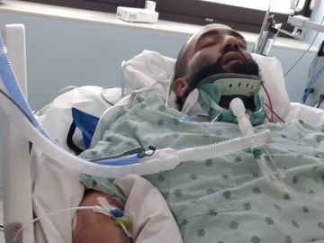 Marco Huerta, originario de México, fue hospitalizado en estado de coma en un hospital local después de un presunto accidente vehicular saliendo del trabajo. (Cortesía familia Huerta)