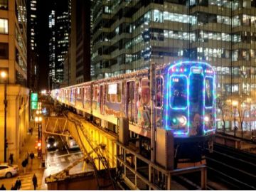 El tren navideño de la CTA comenzará a funcionar el día después del Día de Acción de Gracias, el viernes 26 de noviembre. Foto Fox 32 Chicago
