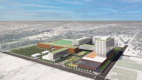 Ilustraciones de lo que será el Focal Point Community Campus, un desarrollo de $700 millones de uso mixto de 30 acres ubicado en el antiguo sitio de la Washburne Trade School. (Cortesía CSDC)