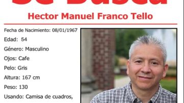 Héctor Manuel Franco Tello fue visto por última vez el pasado miércoles 9 de marzo en Albany Park. Foto Cortesía familia Tello