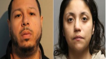 Armando Puentes y Elizabeth Ortiz están acusados de golpear y robar a un hombre de 62 años en Rogers Park de Chicago. Foto cortesía Departamento de Policía de Chicago.