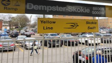 Una persona fue atropellada mortalmente por un tren de la línea amarilla de la CTA en Dempster, Skokie. Foto Google Maps.
