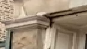 Organizadores del LVEJO y otros grupos ambientalistas reaccionan tras publicación de informe sobre la demolición fallida de la chimenea de Hilco y hablan sobre sus demandas frente a la oficina del concejal del Distrito 22, Mike Rodríguez, el jueves por la mañana. Foto captura de video de la organización LVEJO.