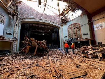 Un tornado EF-1 golpeó el Teatro Apollo durante un concierto, según las autoridades. Foto IEMA