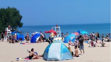Debido a los altos niveles de bacterias las playas de Evanston permanecen cerradas al público. Foto Google Maps