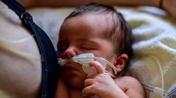 Un recién nacido hospitalizado por padecer una enfermedad respiratoria.