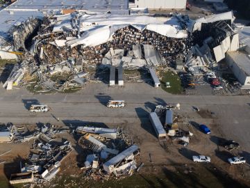 La planta de Pfizer en Carolina del Norte fue severamente dañada por un tornado.