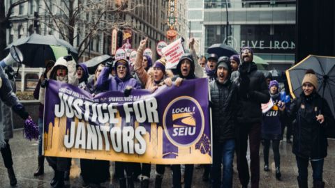 El contrato de SEIU Local 1 con BOMA expirará el domingo. Foto extraída de Facebook SEIU Local 1.