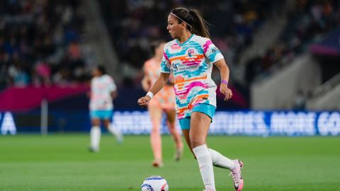 María Sánchez entrenando con su nuevo equipo San Diego Wave. (Cortesía María Sánchez)