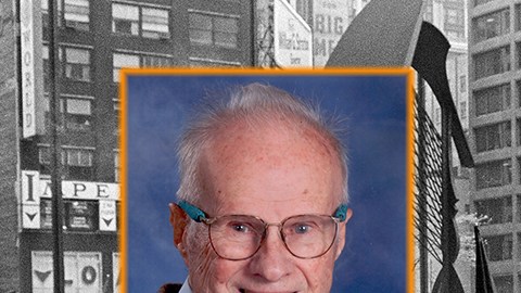 Manifestantes en Chicago dutrante las protestas en el contexto de la Convención Demócrata de 1968. En el recuadro, el pacifista Bradford Lyttle, en una foto reciente. (AP y Cortesía Brandon Lyttle)