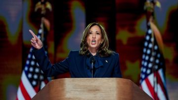 Kamala Harris durante su discurso ante la Convención Nacional Demócrata de Chicago.