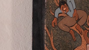 Algunas de las obras de Nicolás de Jesús en la exposición ‘No Kings: Nadie es ilegal en tierra robada’ en la Galería San Miguel de Pátzcuaro, Michoacán. (Facebook Galería Plaza San Miguel)