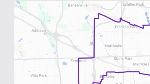 Mapa del Cuarto Distrito Congresional de Illinois para la elección de 2026.