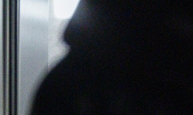 Agentes federales de Inmigración y Aduanas sacan a un hombre de un ascensor cuando él y su hija intentaban marcharse tras una vista en una corte de inmigración.