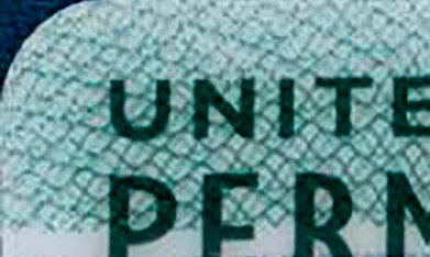 Un ejemplo de una tarjeta de residente permanente, conocida como 'green card'. (USCIS)