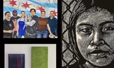 Imagen promocional de la exposición ‘Desplazamiento’ en la Casa de Cultura de la 18, en Pilsen, Chicago. (Cortesía)