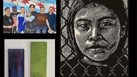 Imagen promocional de la exposición ‘Desplazamiento’ en la Casa de Cultura de la 18, en Pilsen, Chicago. (Cortesía)